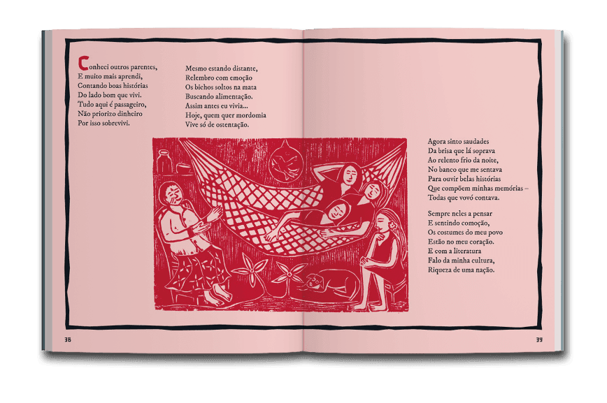 Miolo do livro coração na aldeia pés no mundo