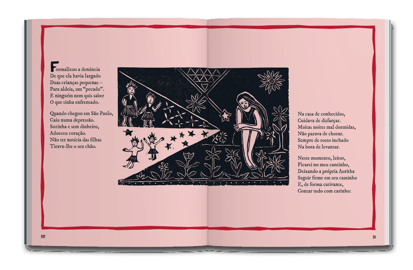 Miolo do livro coração na aldeia pés no mundo