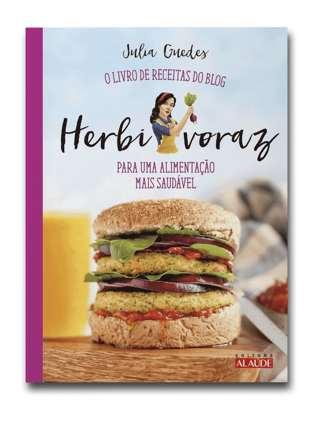 Capa do Livro de receitas do blog Herbivoraz para uma alimentação mais saudável, de Julia Guedes