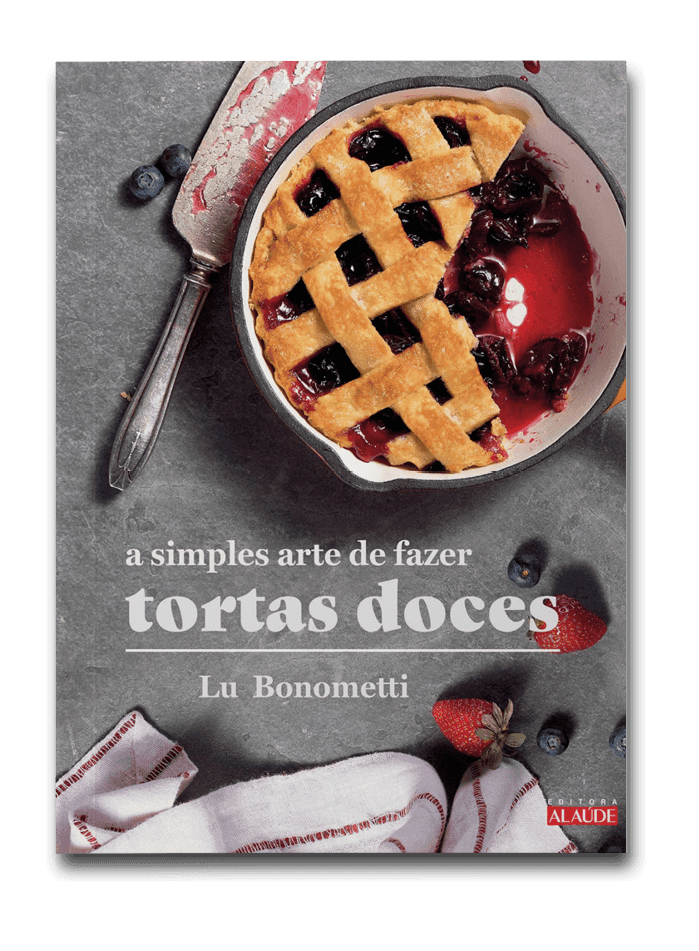 Capa do livro A simples arte de fazer tortas doces, de Lu Bonometti