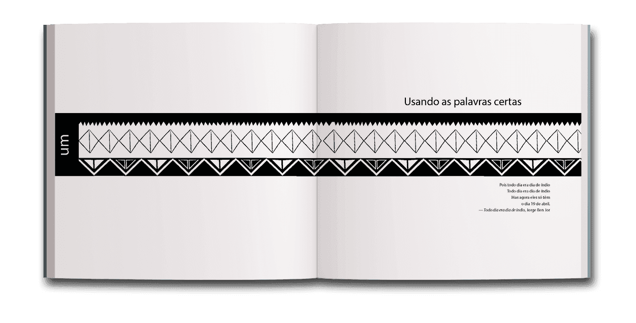 Abertura da seção Usando as palavras certas do livro Mundurukando 2: Sobre vivências, piolhos e afetos
