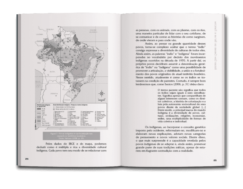 miolo do livro A sabedoria da floresta e o poder das águas