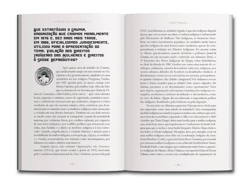 miolo do livro Metade cara, metade máscara