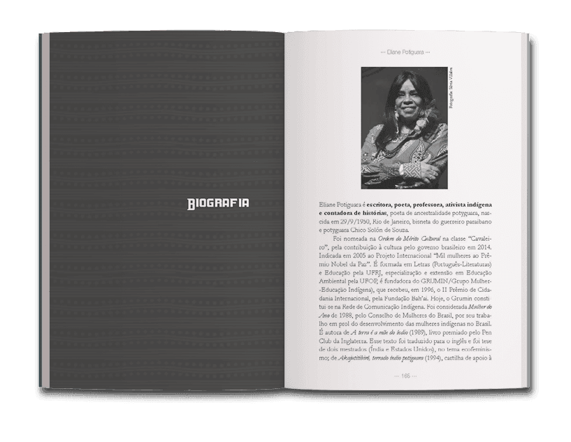 Biografia de Elaine Potiguara do livro Metade cara, metade máscara