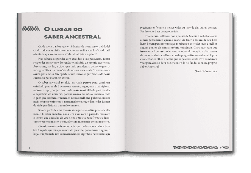 Miolo do livro O lugar do saber ancestral