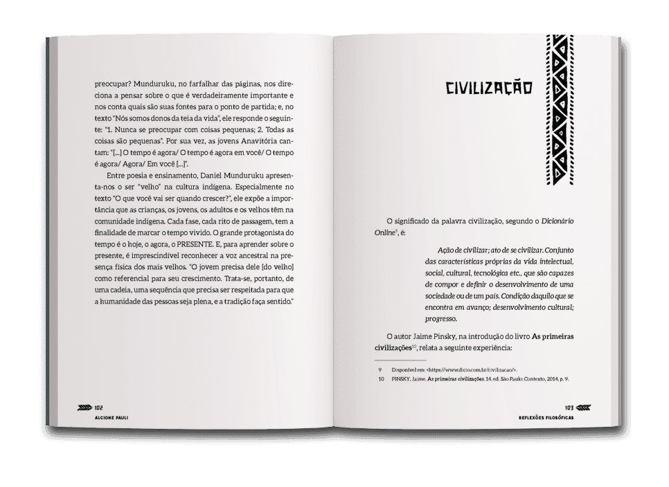 Miolo do livro Das coisas que aprendi: Ensaios sobre o bem-viver