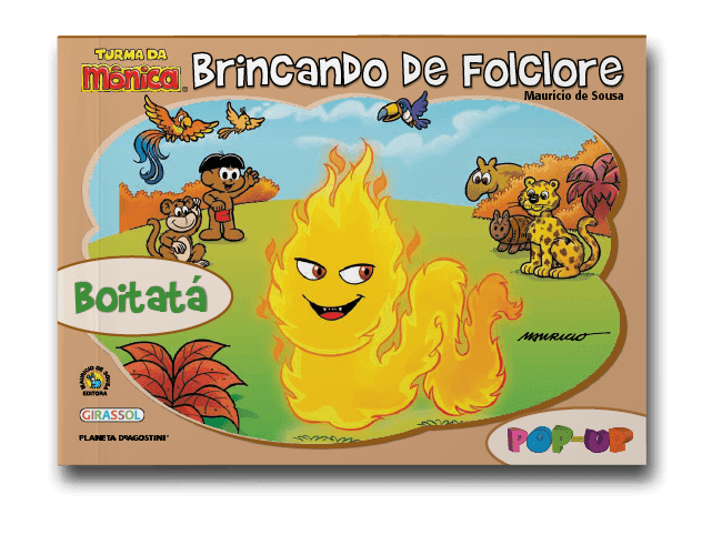 Capa do livro Turma da Mônica brincando de folclore: boitatá, de Maurício de Souza