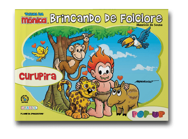 Capa do livro Turma da Mônica brincando de folclore: curupira, de Maurício de Souza