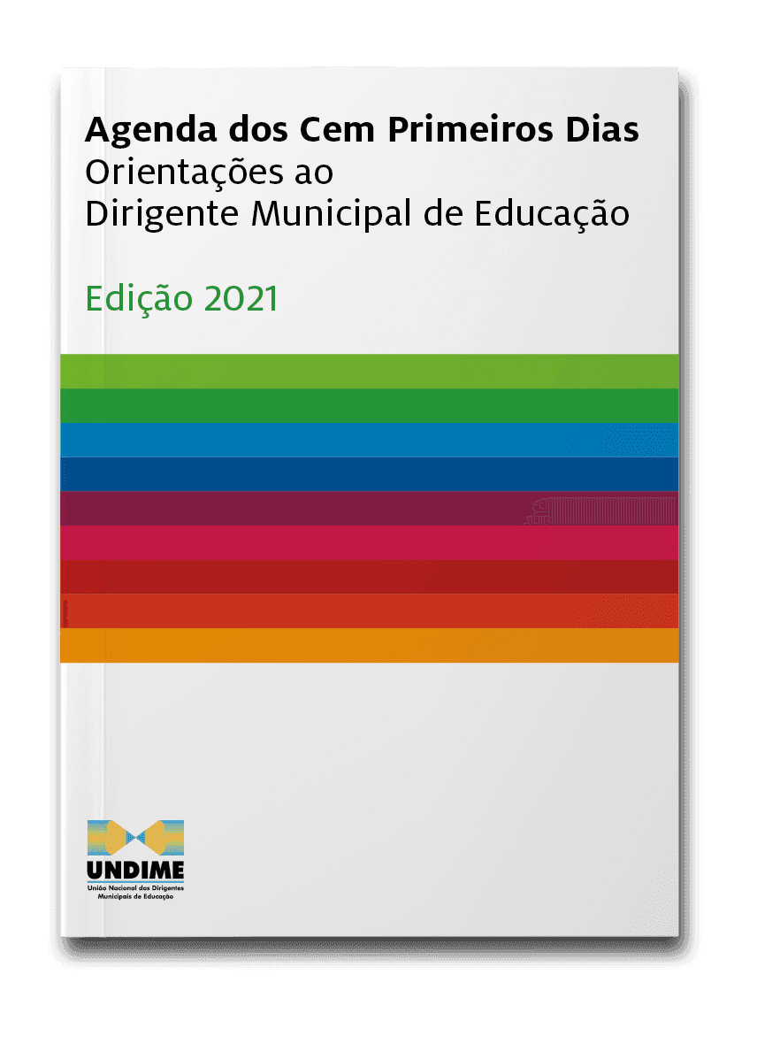 Capa da Agenda dos cem primeiros dias, orientações ao dirigente municipal de educação