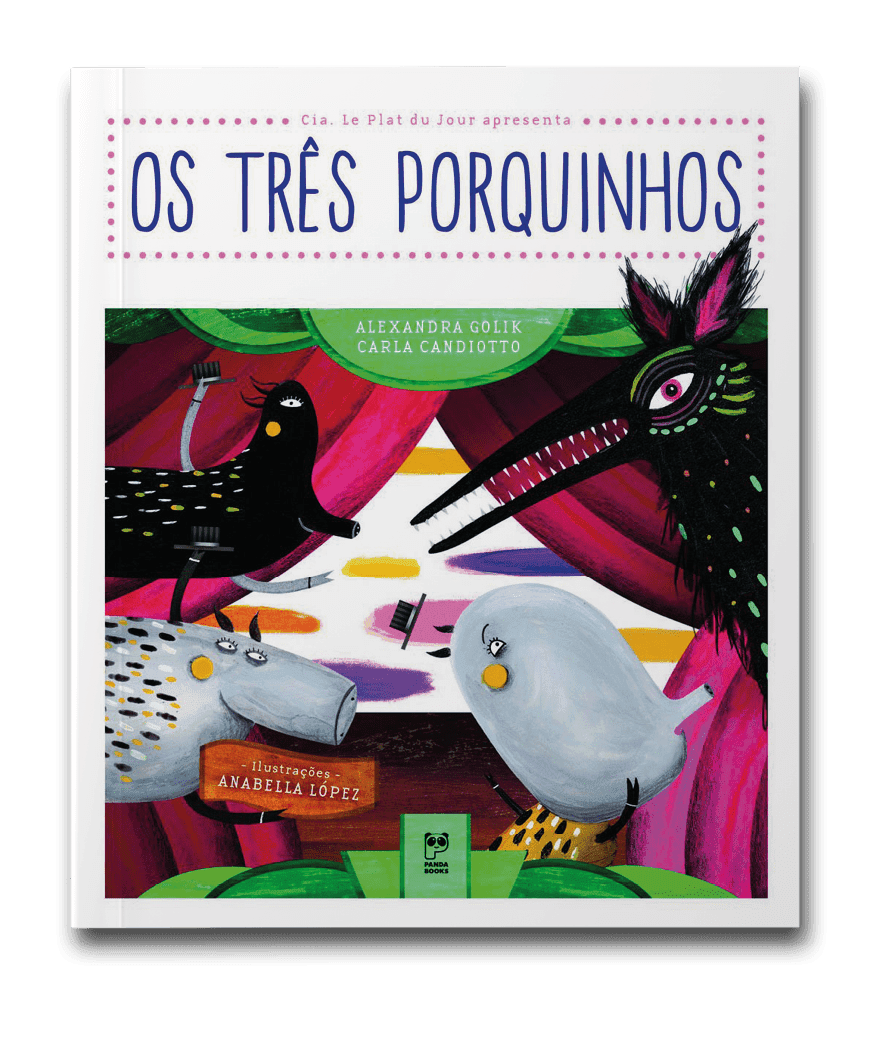 Capa do livro Os três porquinhos, de Alexandre Golik e Carla Canditto