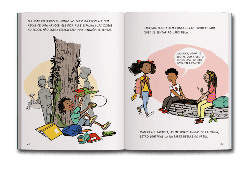 Página dupla de miolo do livro Dia de sol, dia de chuva, de Heloisa Prieto