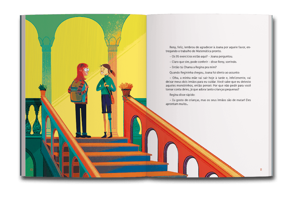 Página dupla de miolo do livro Amigo não é para essas coisas, de Alexandra Lopes