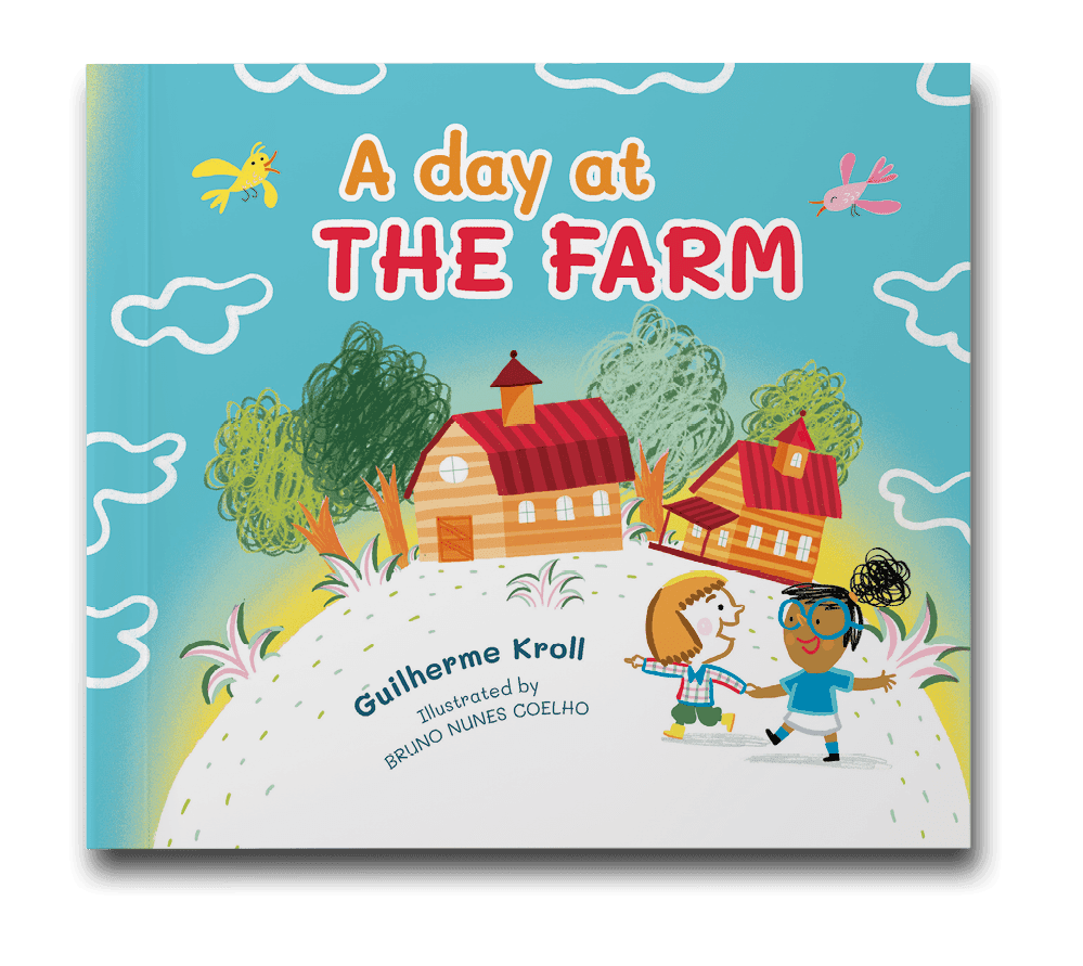 Capa do livro A day at the farm, de Guilherme Kroll