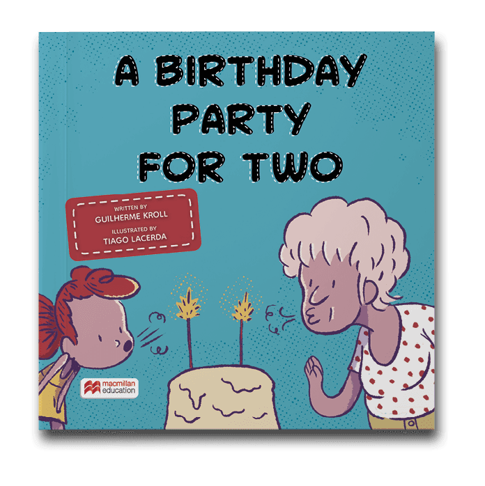 Capa do livro A birthday party for two, de Guilherme Kroll