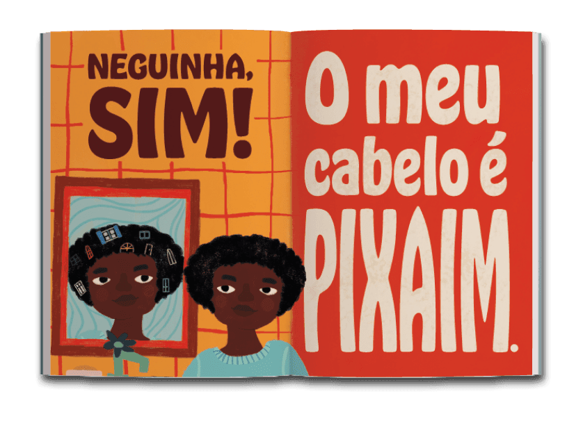 Página dupla de miolo do livro Neguinha, sim , de Renato Gama