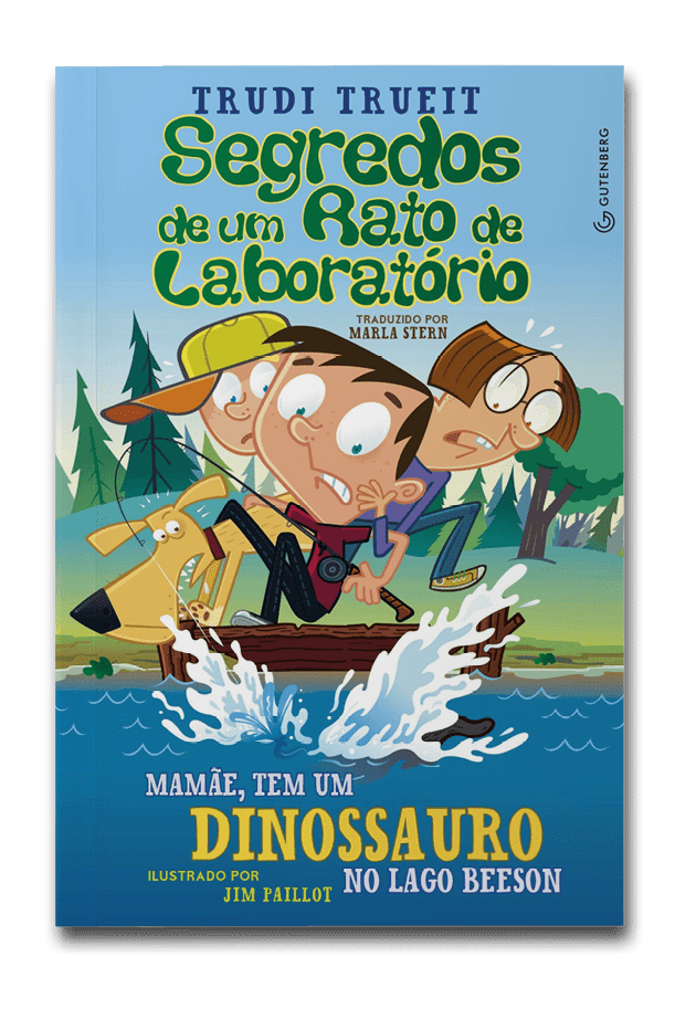 Capa do livro Segredos de um rato de laboratório: mamãe, tem um dinossauro no lago Beeson, de Trudi Trueit