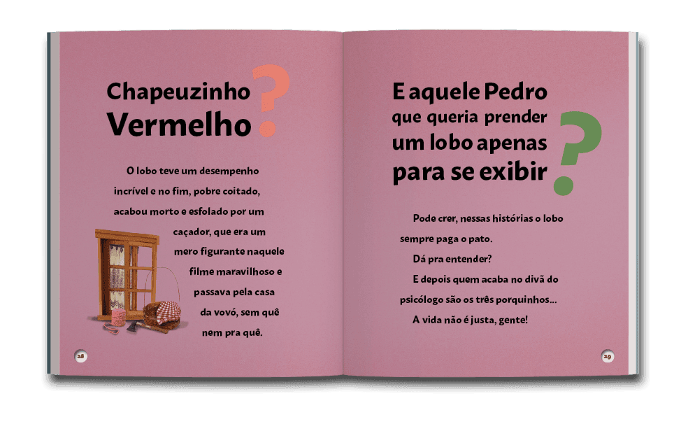 Página dupla de miolo do livro Os três porquinhos no divã, de Júlio Emílio Braz