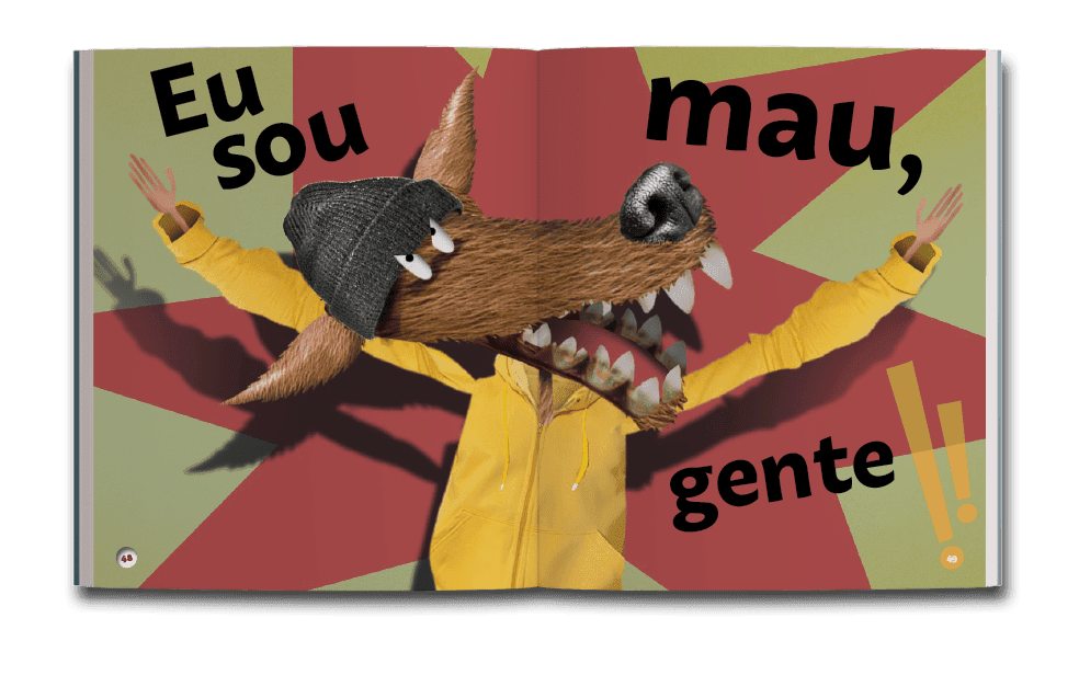 Página dupla de miolo do livro Os três porquinhos no divã, de Júlio Emílio Braz