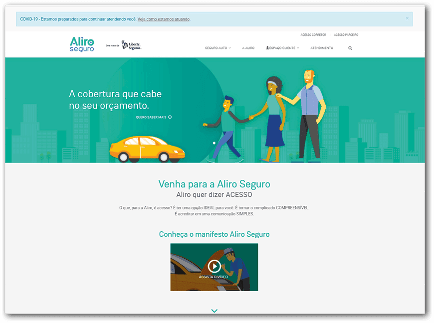 Site da Aliro seguro