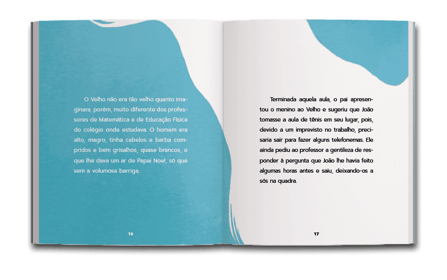 Página dupla de miolo do livro O menino que pensou que não podia, de Gil Braz