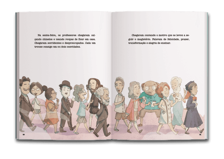 Página dupla de miolo do livro Enigma no porão da escola, de Jonas Ribeiro