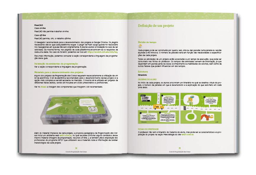 Página dupla de miolo do livro Guia de programação das coisas   Ensino Médio 