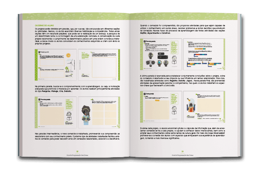 Página dupla de miolo do livro Guia de programação das coisas   Ensino Médio 