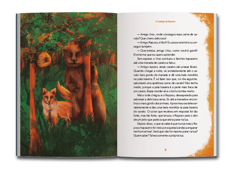 Página dupla de miolo do livro Histórias do sol nascente, de Eraldo miranda