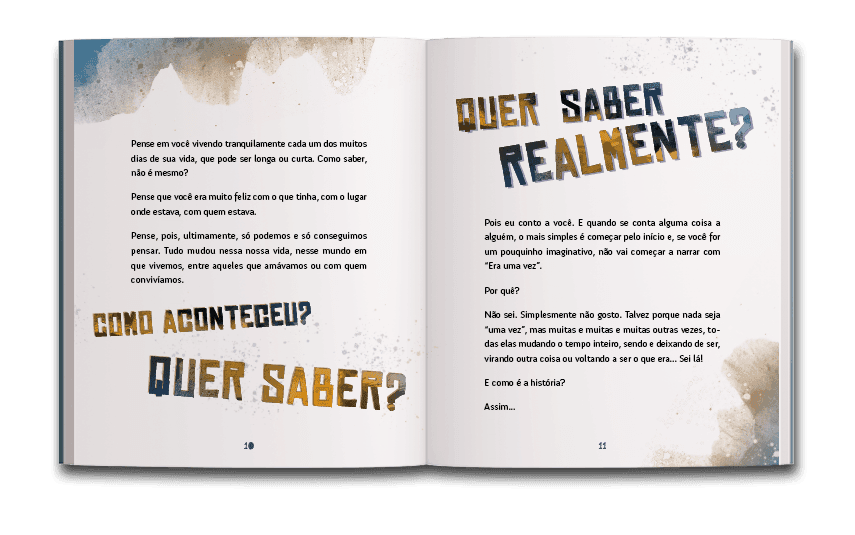 Página dupla de miolo do livro Os zebras e os poucas-sombras, de Júlio Emílio Braz