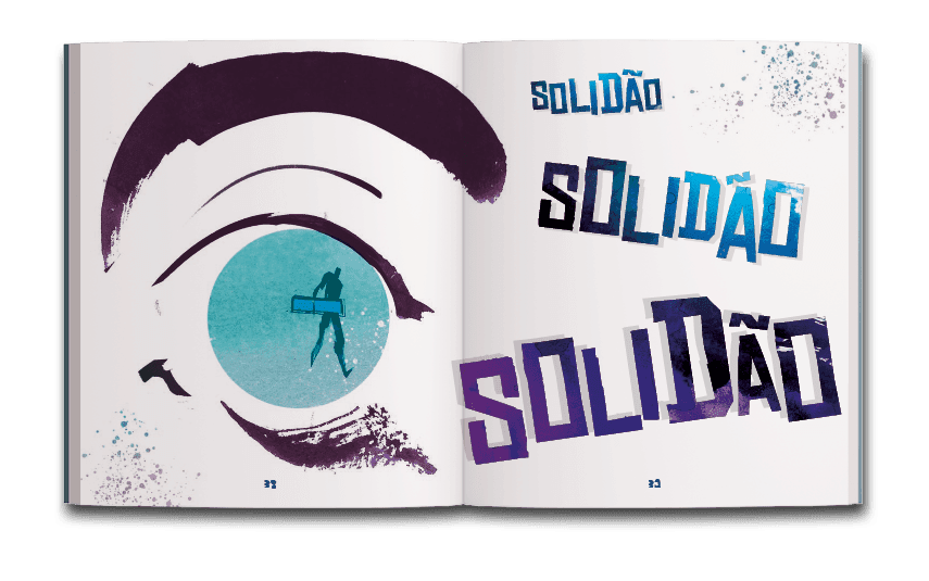 Página dupla de miolo do livro Os zebras e os poucas-sombras, de Júlio Emílio Braz