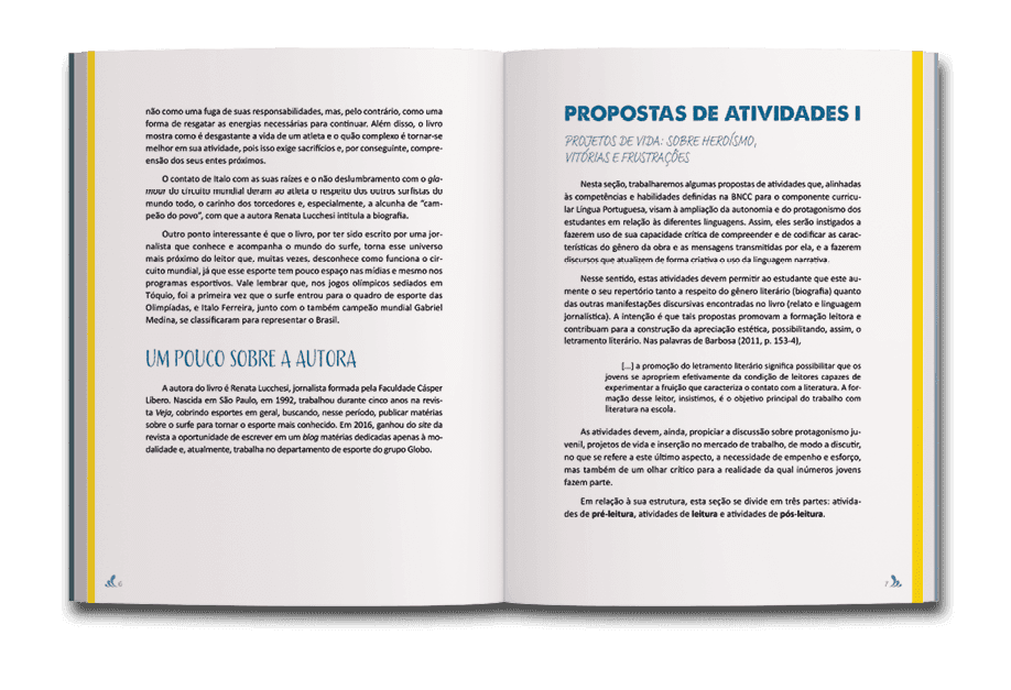 Página dupla de miolo do materal digital do professor Ítalo Ferreira: o campeão do povo