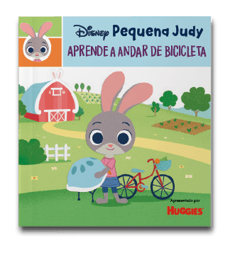 Capa do livro Pequena Judy aprende a andar de bicicleta, de Disney