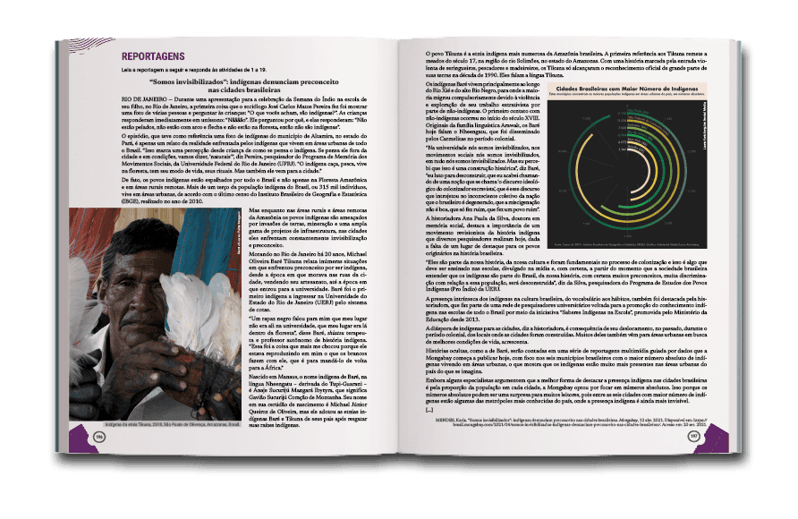 Página dupla de miolo do livro Passaporte: língua portuguesa