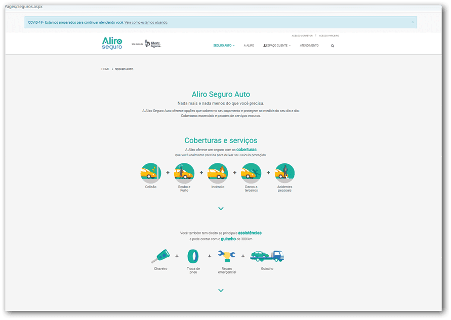 Site da Aliro seguro