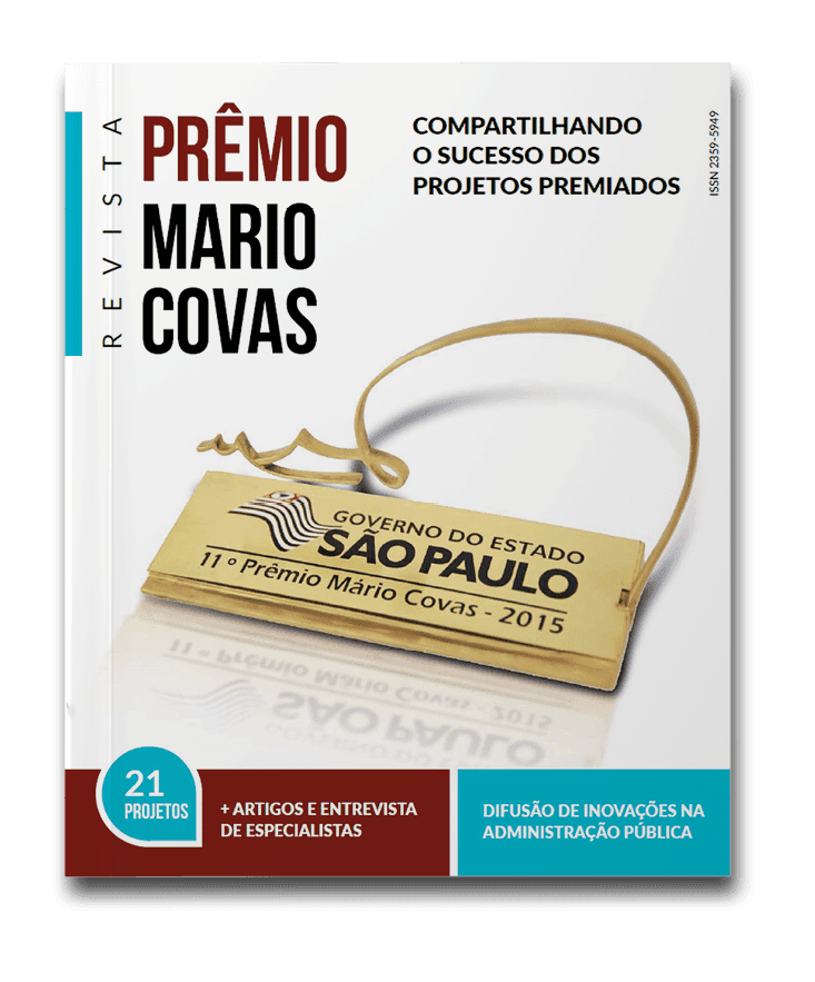 Capa da revista Prêmio Mario Covas: Compartilhando o sucesso dos projetos premiados