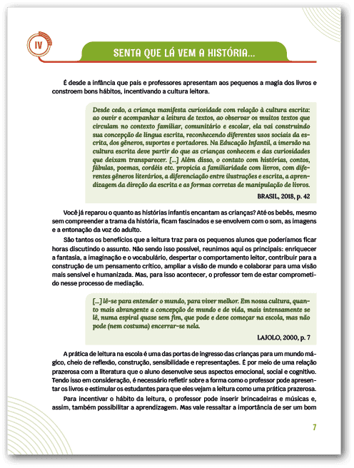 Página do Material digital do professor da obra Brinca, criança