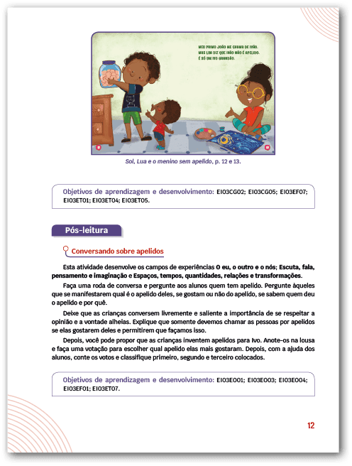 Página do Material digital do professor da obra Sol, Lua e o menino sem apelido