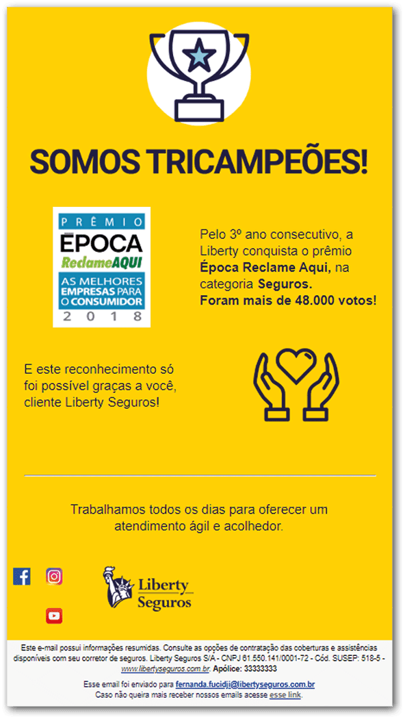 Email marketing da Liberty Seguros
