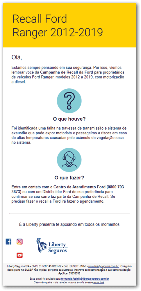 Email marketing da Liberty Seguros