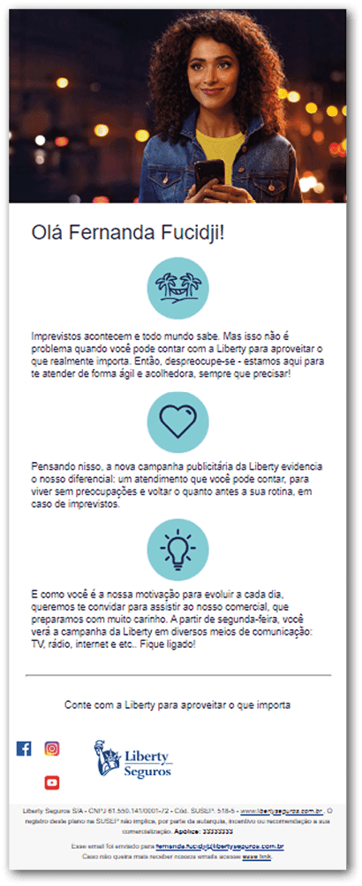 Email marketing da Liberty Seguros