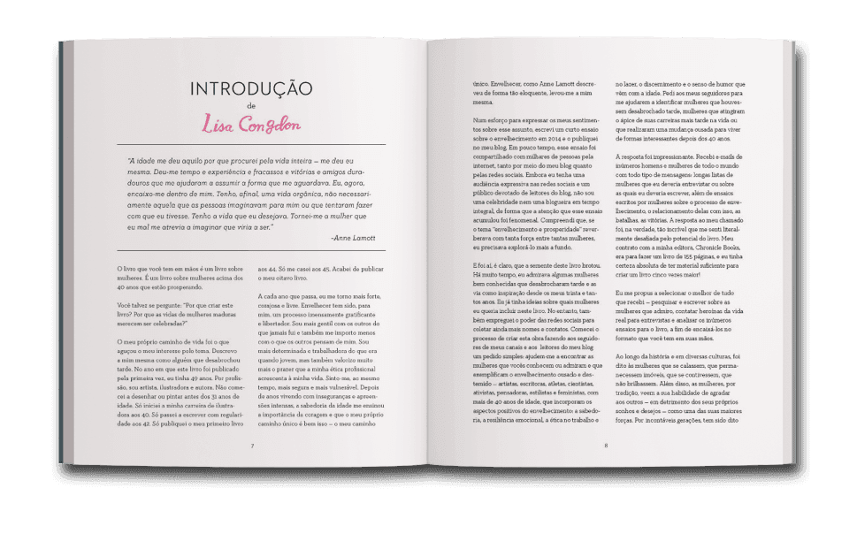 Página dupla do livro Uma gloriosa liberdade de Lisa Congdon