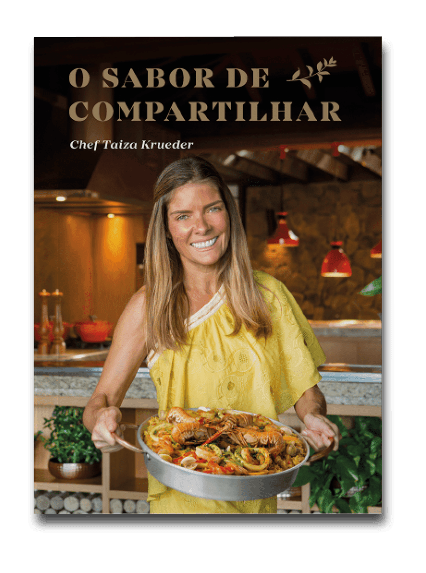 Capa do livro O sabor de compartilhar, de Taiza Krueder